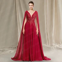 casual chiffon mother of the bride dress for weddings with cape floor length applique backless guest party gown v neck vestidos