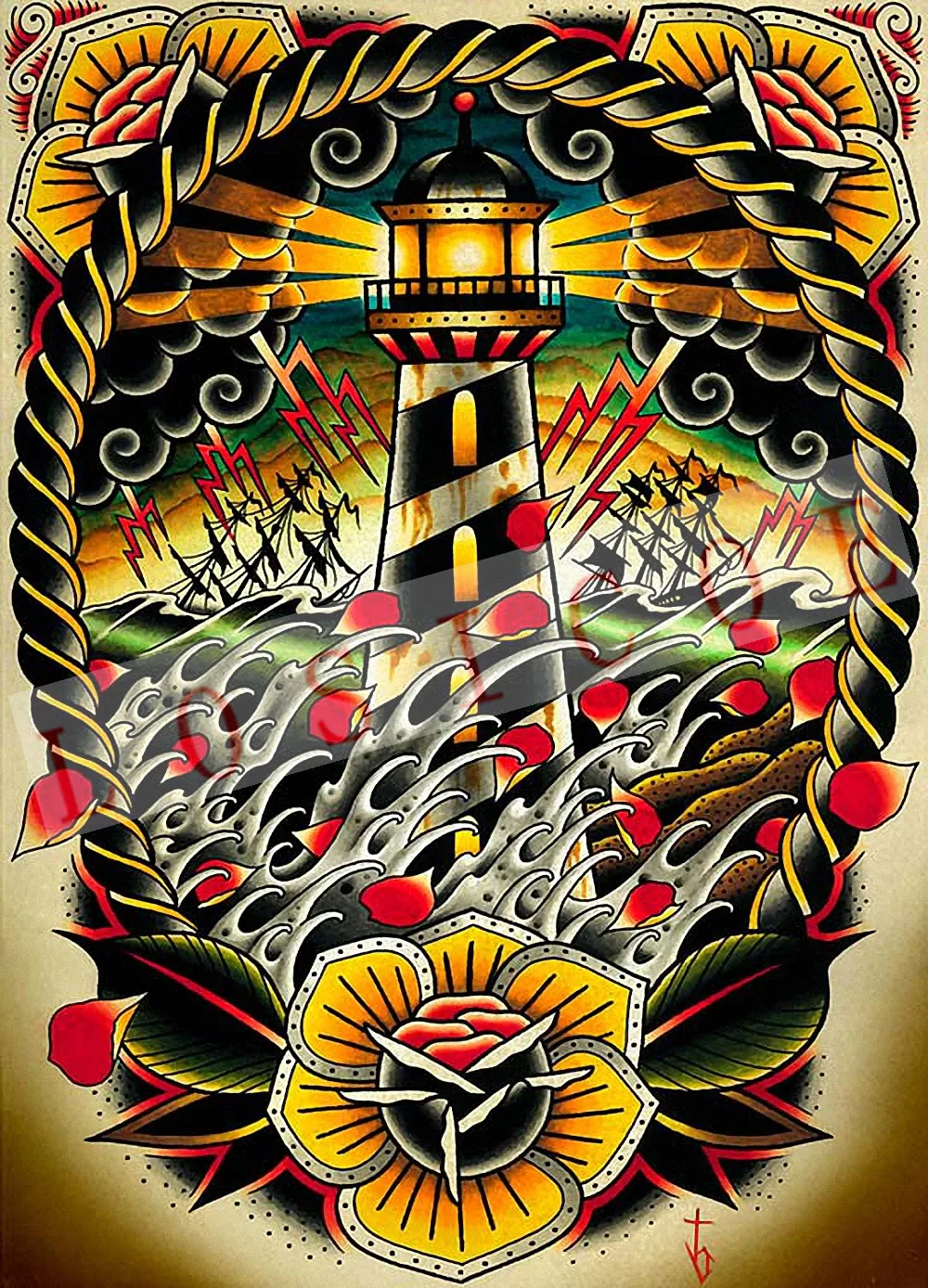 Высококачественная винтажная крафт-бумага живопись основные татуировки принты