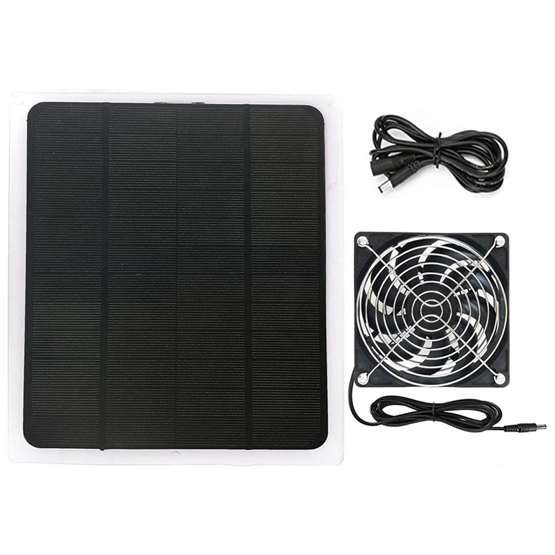

Solar Panel Fan 10W Waterproof Mini Solar Powered Fan Exhaust Ventilator For Pet Dog Houses, Greenhouses, Sheds, RV Roof