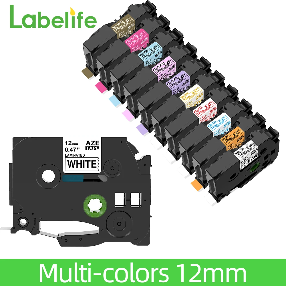 Labelife TZe-231 12mm 31 Colors TZ-231 label tape Compatible for Brother PT labeler PT-D200 PTD210 E1000pro Label Maker Ribbons