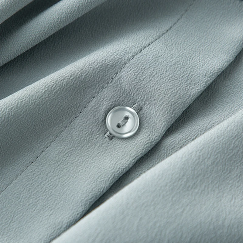 BirdTree элегантная рубашка из 100% натурального шелка женская однотонная блузка с