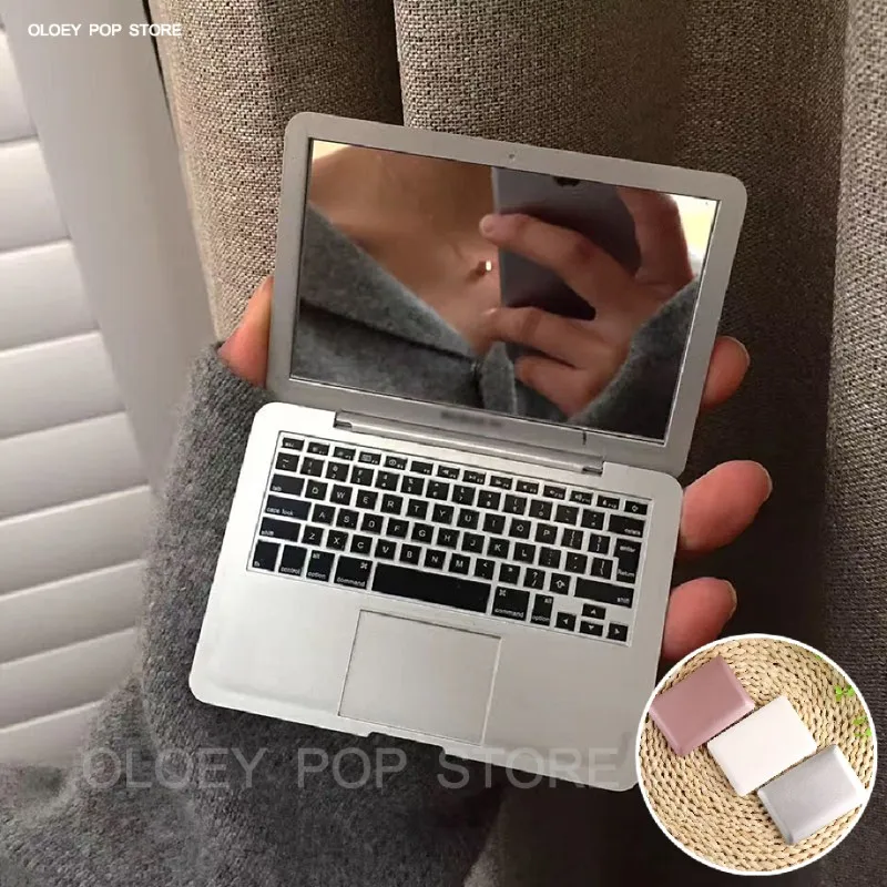 

New Creative Portable Laptop Notebook Shape Makeup Mirror Women Cosmetic Mini Computer Bathroom Travel Fashion Gifts Home Decor
