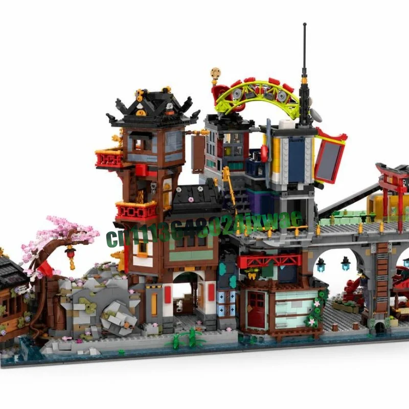 Фото Набор для сборки MOC-модели «Старый город Ниндзяго» из 6266 деталей, архитектурный конструктор-головоломка, развивающая игрушка для самостоятельной сборки, коллекционная модель для демонстрации №4