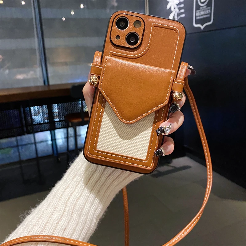 

Luxury Coin Purse Card Package Card Package Female Phone Cover Case For Iphone 14 13 12 11 Pro Max Anti-fall Hard Coque Fundas