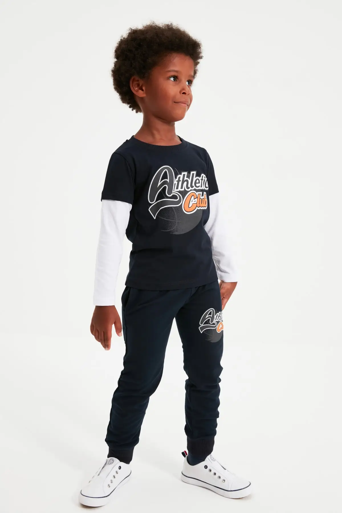 Trendyol Printed Basic Male Child Knitted Slim Tracksuit Set TKDAW22EM0082 | Спорт и развлечения