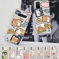 cartoon rabbit bear phone case for samsung a51 a52 a71 a12 for redmi 7 9 9a for huawei honor8x 10i clear case