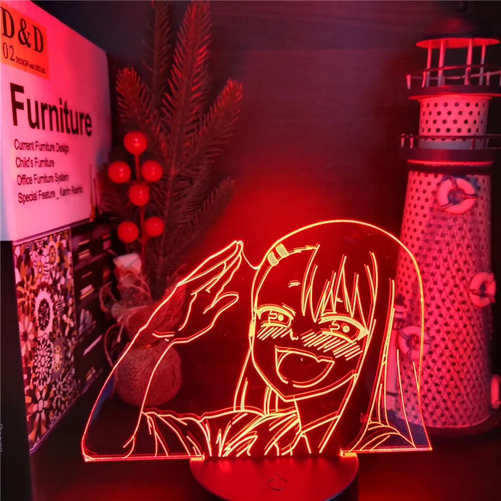 

3D ночник для манги, Nagatoro Wave Don't Toy With Me, светодиодная лампа Miss Nagatoro, домашний декор, светсветильник для комнаты