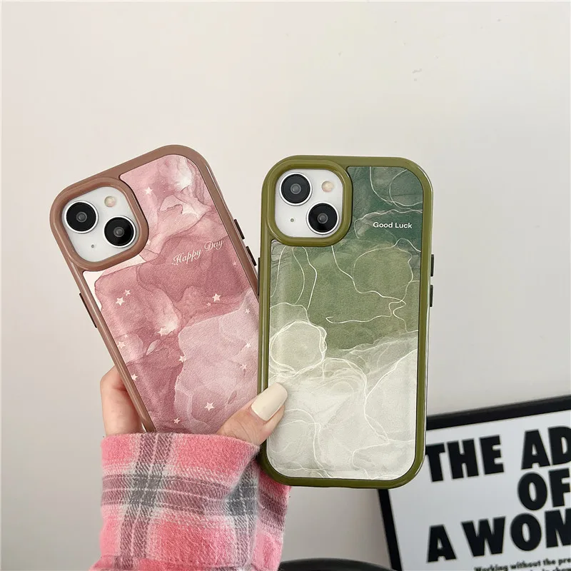 

Embossed Painting Marble Leather Soft TPU Phone Cases For iPhone XR XSmax 11 12 13 14 Pro Max Full Protection Silicone Bak Cover
