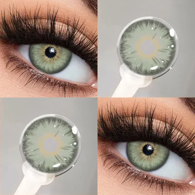 KSSEYE 2 шт. зеленые цветные контактные линзы для глаз корейские больших красивые
