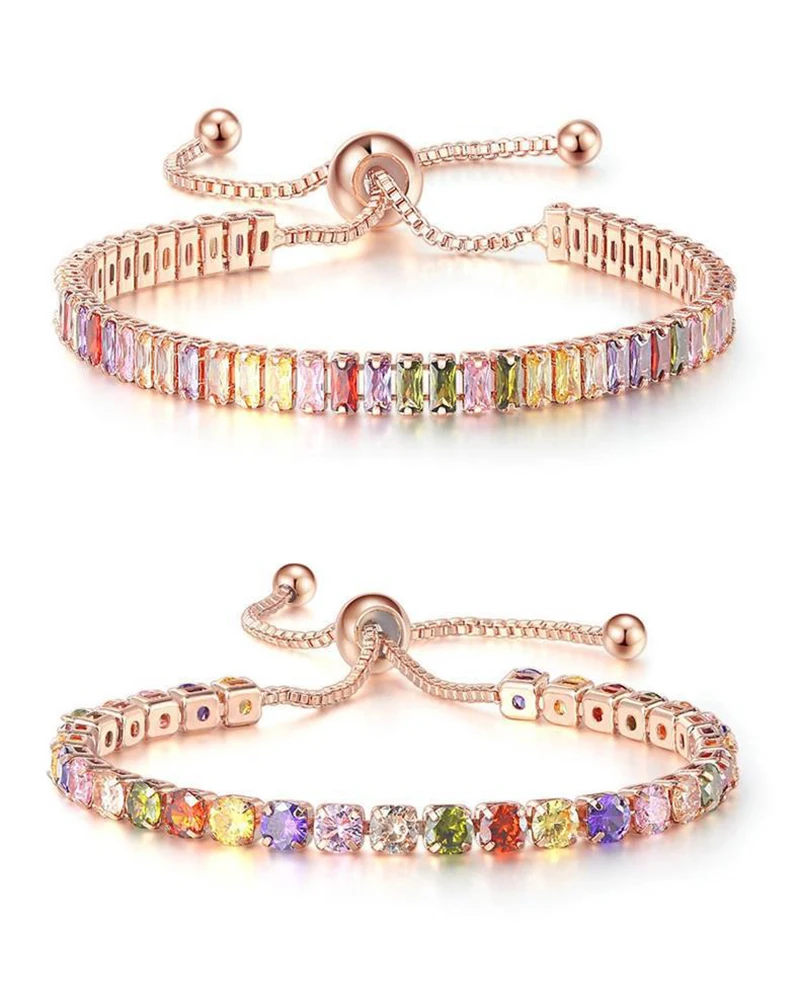 

Explosive Zircon Women's Full Diamond Crystal Tennis Bracelet Bracelet Hand Jewelry