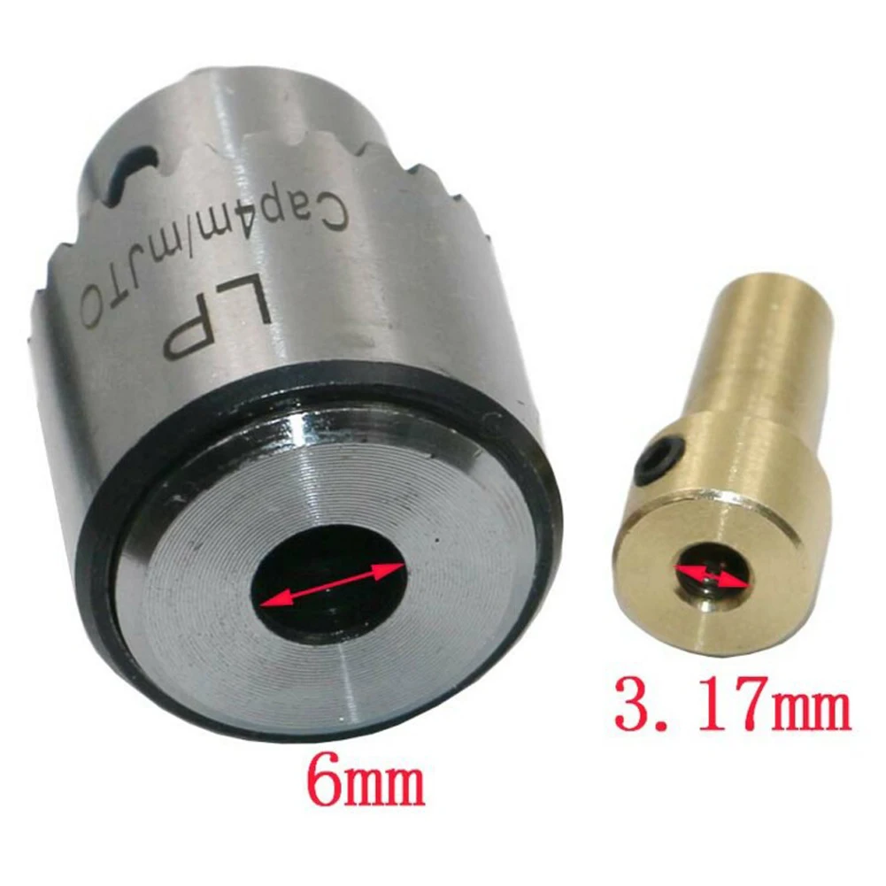 

4x JT0 Micro Motor Drill Chuck T/L Spanner Clamping Range 0.3 - 4mm Motor Shaft 3.17mm For Impact Dril Power Electric Drill