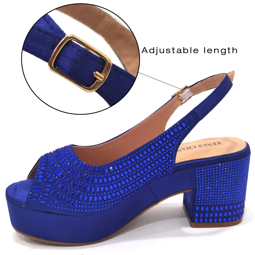 Venus Chan Wedding Shoes for Women Bride Platform Heels Italian Full Drill Design Elegant Shoes and Bags Matching Set 2023