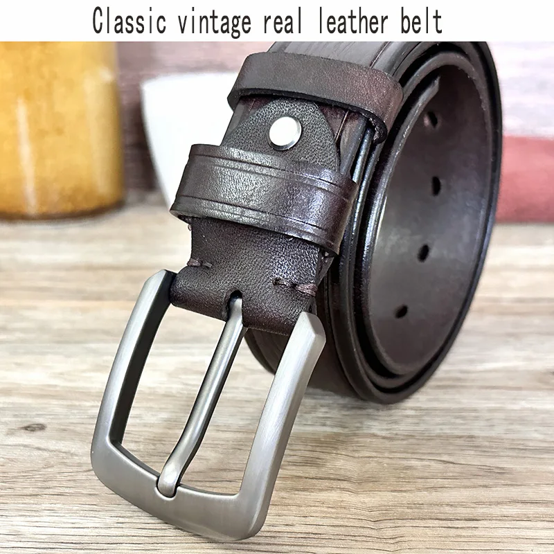 Men's Leather Belt Classic Vintage Belt Men's Casual Belt Men's Fashion Belt Men's Business Belt Men's Belt With Needle Buckle