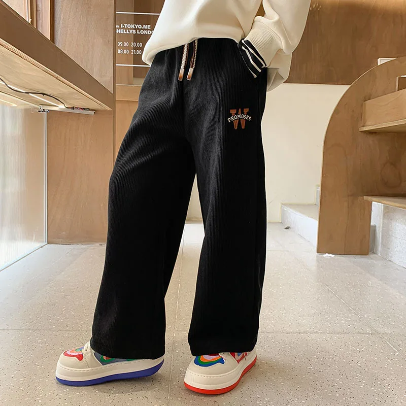 

Girls' plush pants 2022 new autumn and winter corduroy pants children's warm casual trouser 7-53
