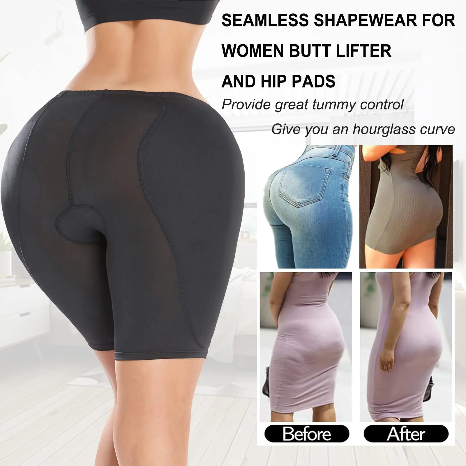 Butt Pads for Bigger Butt Hip Pads Hip Enhancer Upgraded Sponge Padded Butt Lifter Panties Shapewear Tummy Control for Women Gym