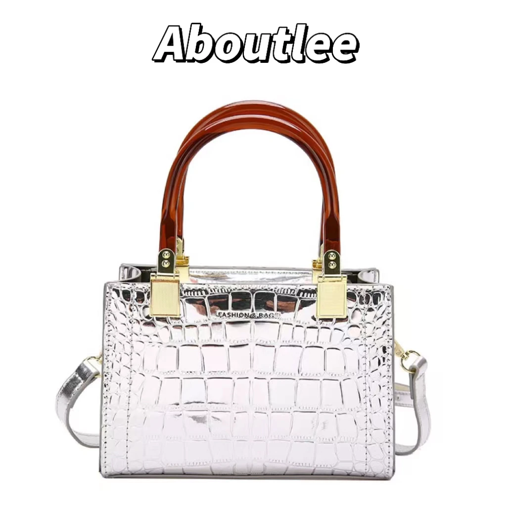 

Aboutlee New 2023 Pu Leather Plaid Simple Women'S Bag Fashion Luxury Zipper Small Square Bag High Quality Lightweight Mini Purse