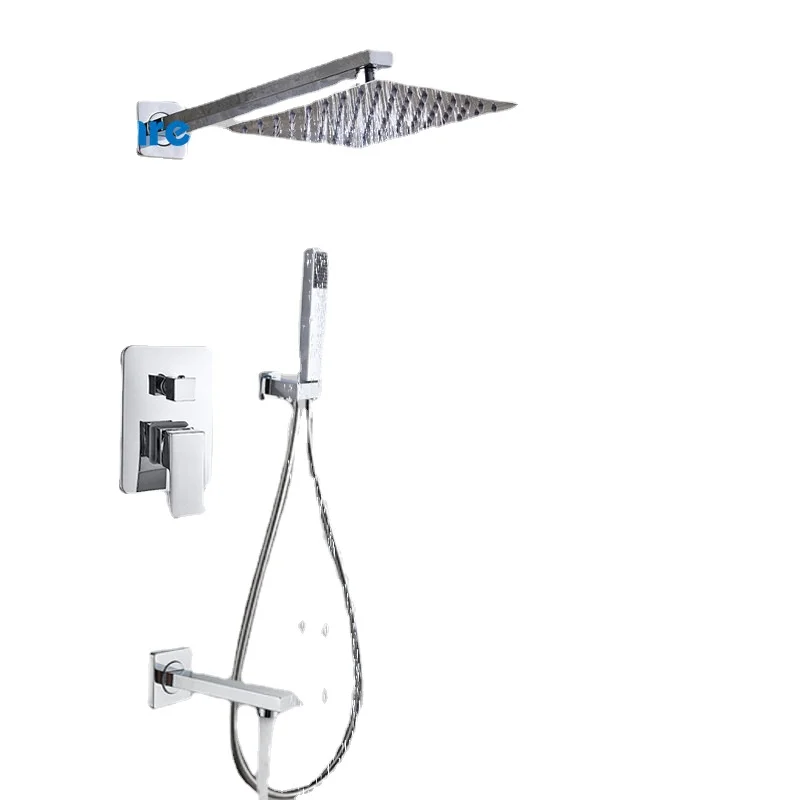 

Bathroom Wall Mount 8/10/12/16" Shower Faucet Set Concealed Chrome Shower System Bathtub Shower Handshower Mixer Tap