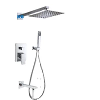 bathroom wall mount 8101216 shower faucet set concealed chrome shower system bathtub shower handshower mixer tap