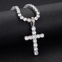 iced out ankh cross pendant necklace choker chain necklace women hip hop jewelry for men tennis chain fashion link gift