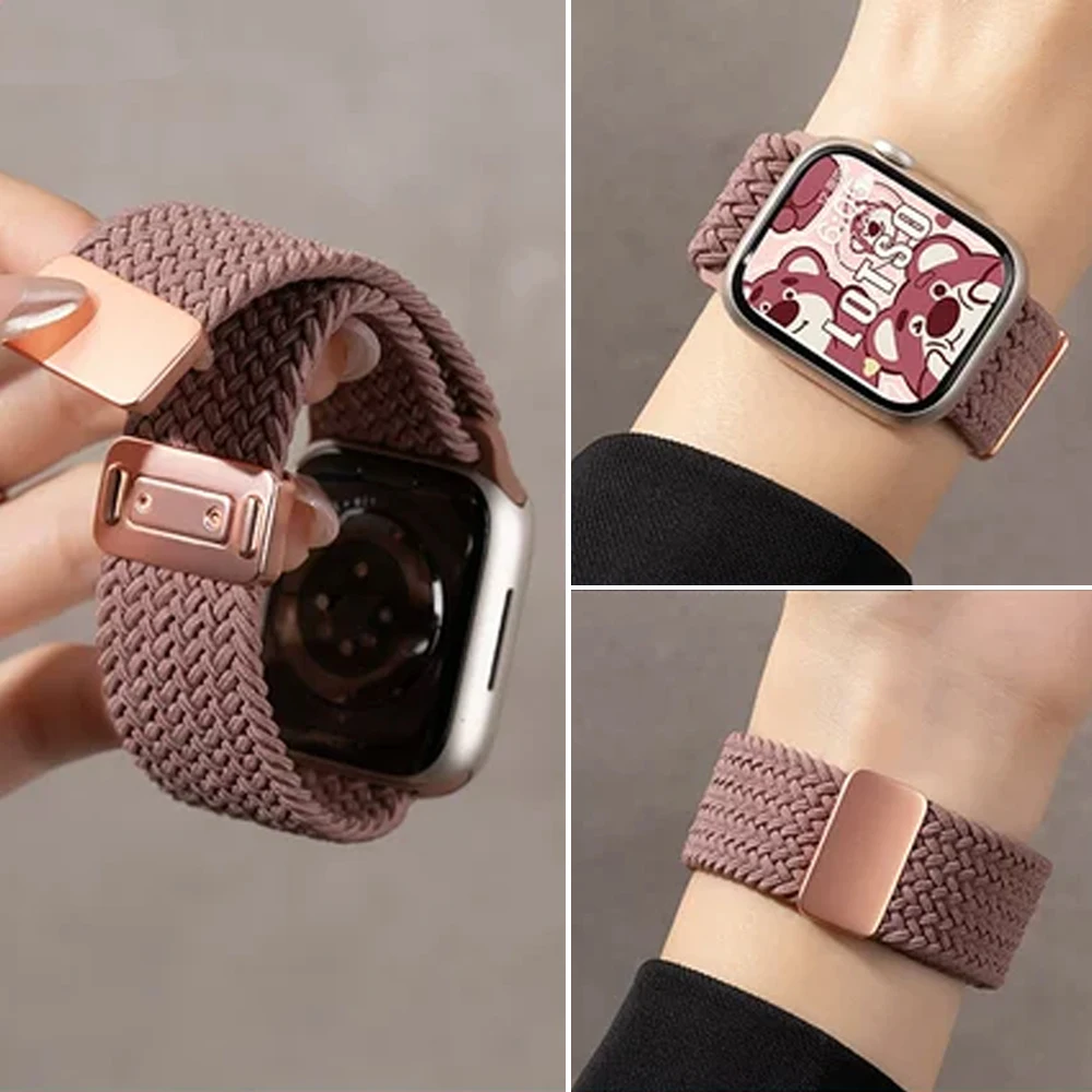 Фото Ремешки для Apple Watch Band 46 мм 45 мм 44 мм 42 мм 49 мм 41 40 мм Магнитный плетеный браслет Correa Series 11 10 9 8 7 6 5 SE Ultra3 №1