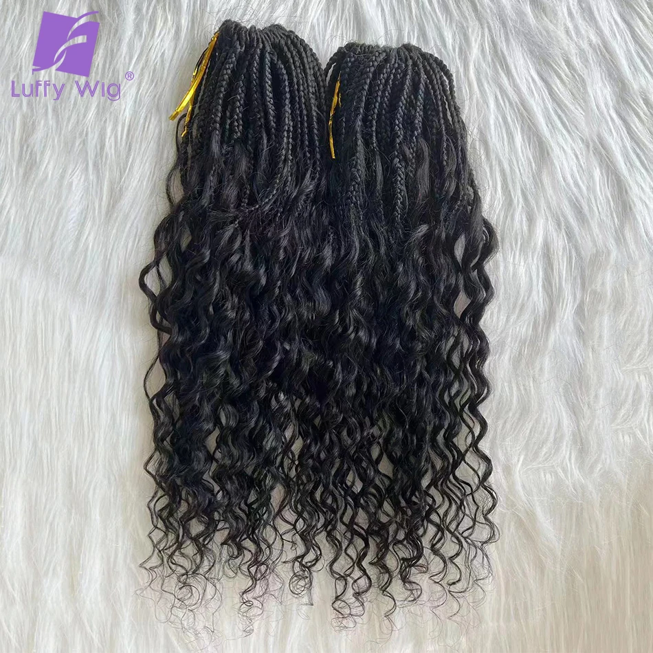 

26-дюймовые человеческие волосы для наращивания, вязанные крючком косички в стиле бохо, косички из человеческих волос, предварительно заплетенные синтетические косички в стиле бохо, косички LuffWig