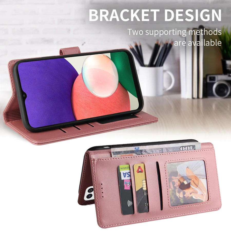 Wallet Anti-drop Leather Case For Samsung Galaxy A03S A12 A22 A32 A33 A50 A51 A52 A53 A71 A72 S22 Ultra S21 FE S20 FE 2022 S10