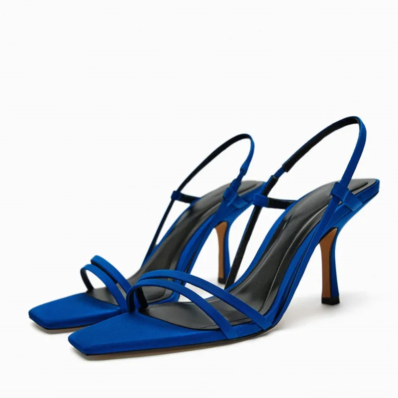 

Сандалии женские на высоком каблуке, с закругленным носком