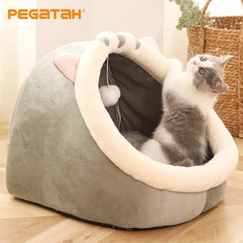 

Cat Bed Basket Pet Products Soft Warm Comfort Cute Cat House Sleep Dog Mat Bag For Washable Cave Cats Beds
