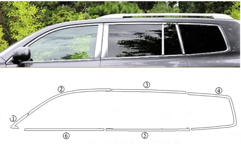 

Стайлинг автомобиля, полосы из нержавеющей стали, отделка окон автомобиля, декоративные аксессуары для Toyota Highlander 2008, 2009, 2010, 2011