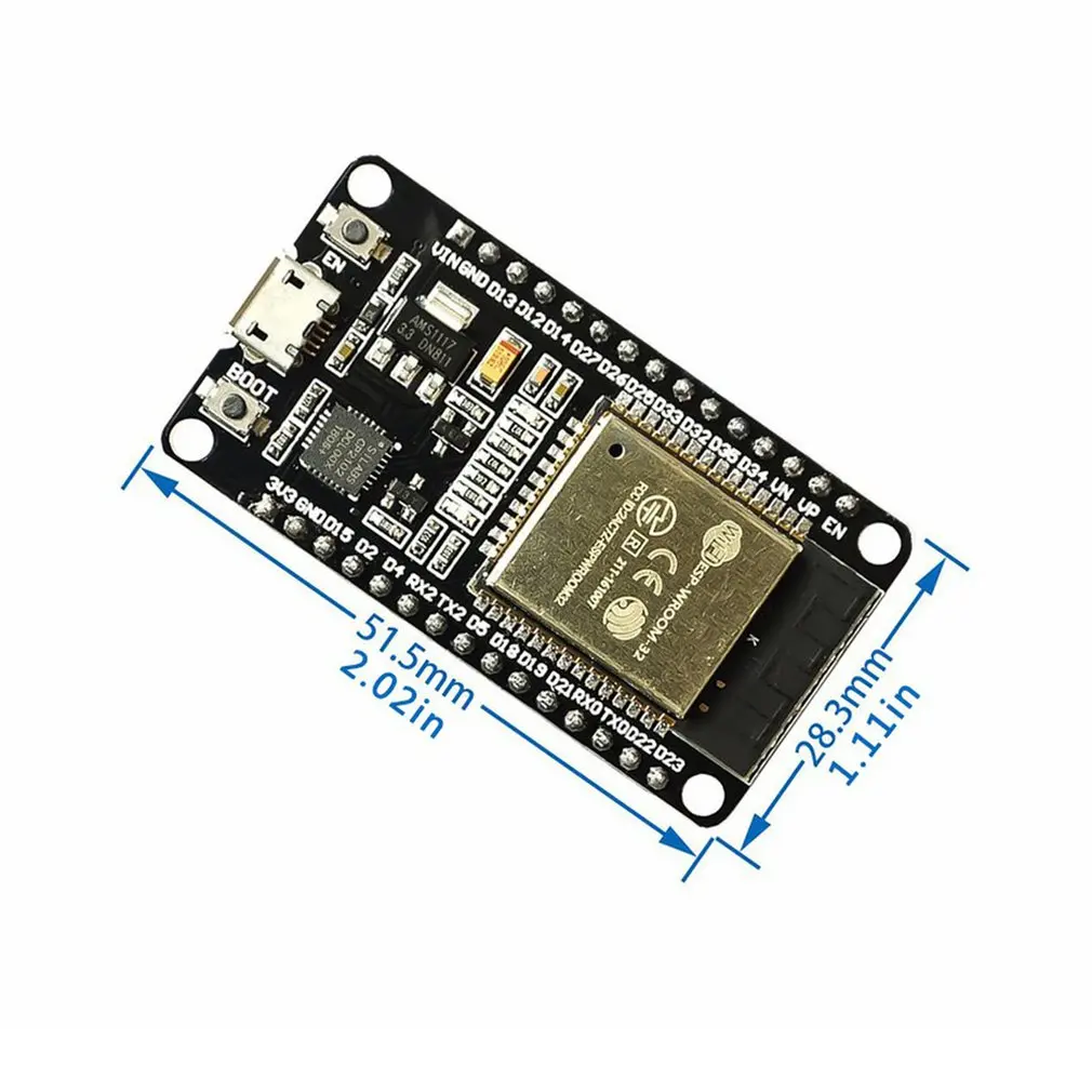 ESP-32 Беспроводная макетная плата Wi-Fi с Micro USB 2 4 ГГц двухрежимный + беспроводной