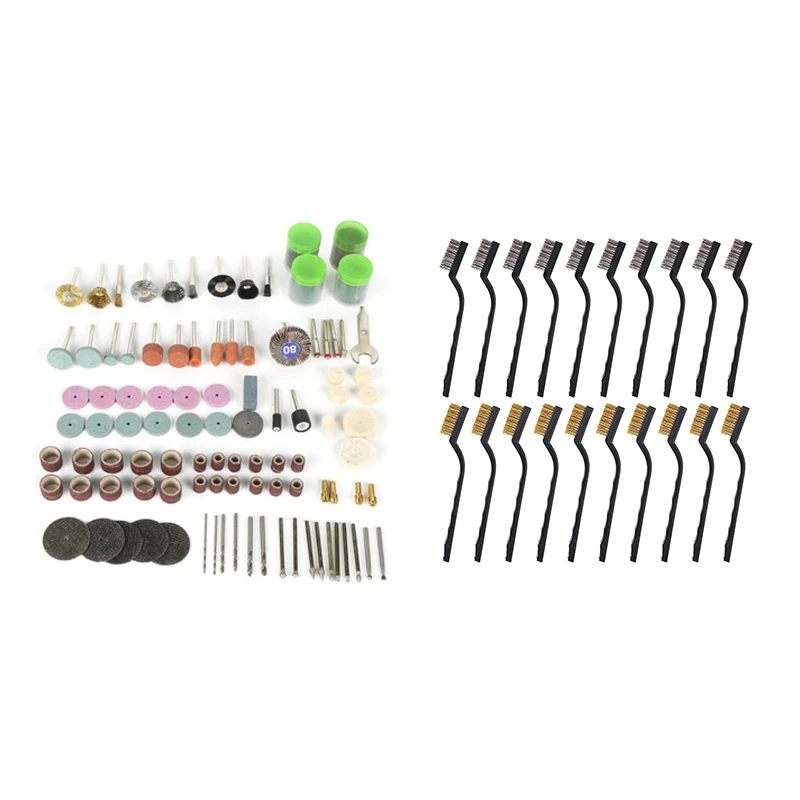 

161 Pcs Electric Engraving Mini Drill Polishing Machine Tool & 20 Pcs Wire Brush Metal Brush