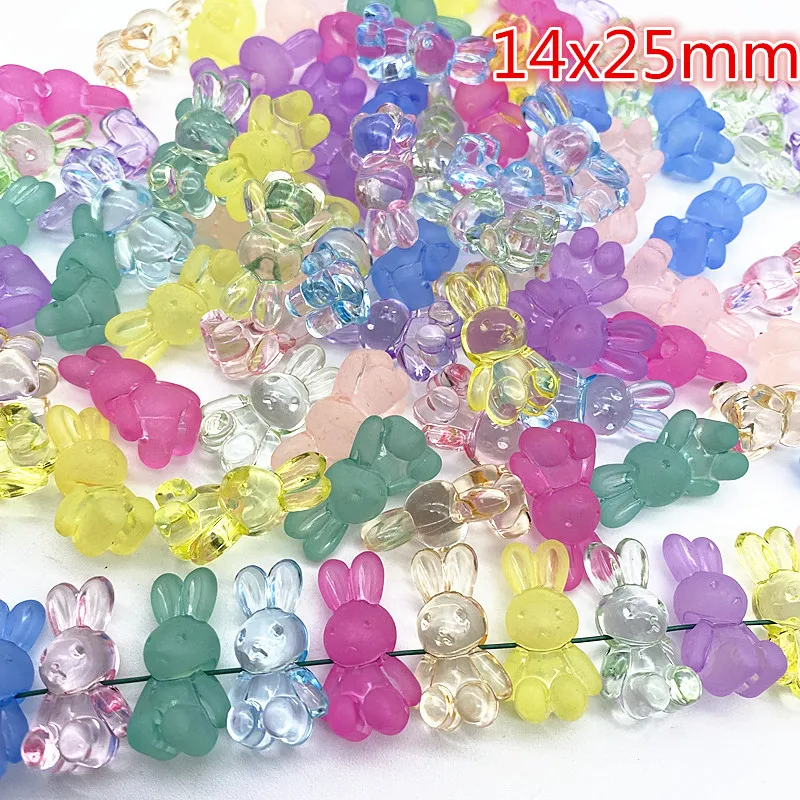 Новинка 10 акриловых разноцветных матовых прозрачных медвежат Радуга кролик