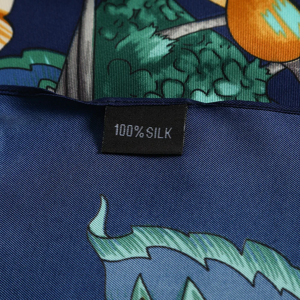 130*130 см Элитный бренд саржевый шелковый шарф с цветочным принтом модные женские