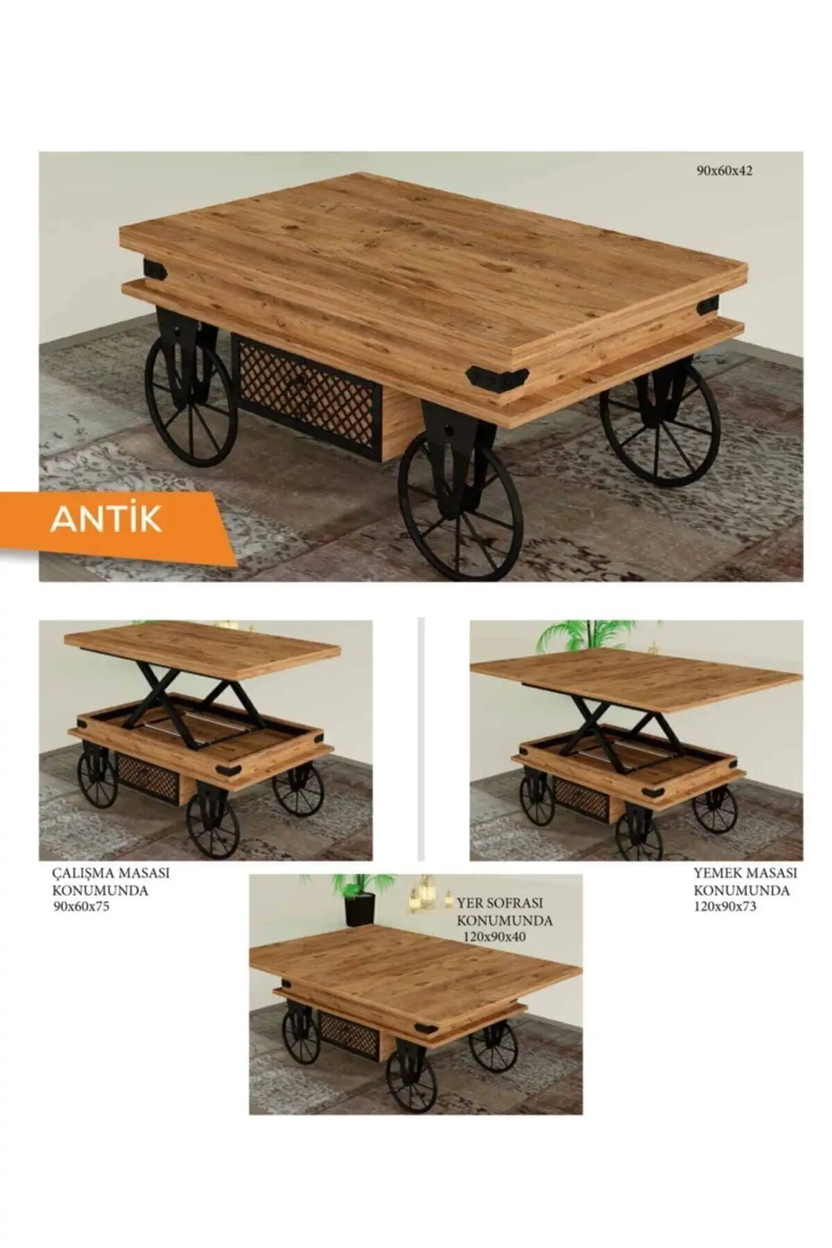 

Antique Decorative Smart Coffee Table Center Table Magic Coffee Table