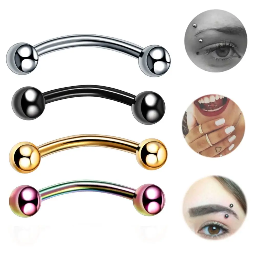 

1PC Titanium Curved Barbell Piercing Internal Thread Eyebrow Banana Rings Ear Cartilage Tragus Lip Helix Tongue Piercing Jewelry