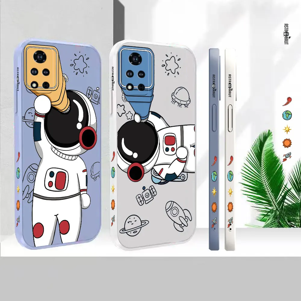 

Liquid Case For Honor X40 X40I X30 X20 X10 V40 V30 V20 V10 Play 6T 5T 5 4 Magic 5 4 3 Nots10 Pro Planet Astronaut Cover Funda