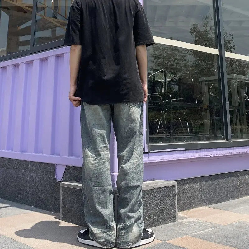 Fashion Jeans Male and Female Trendy BrandINSLoose Straight European and AmericanvibeBeggar Overa