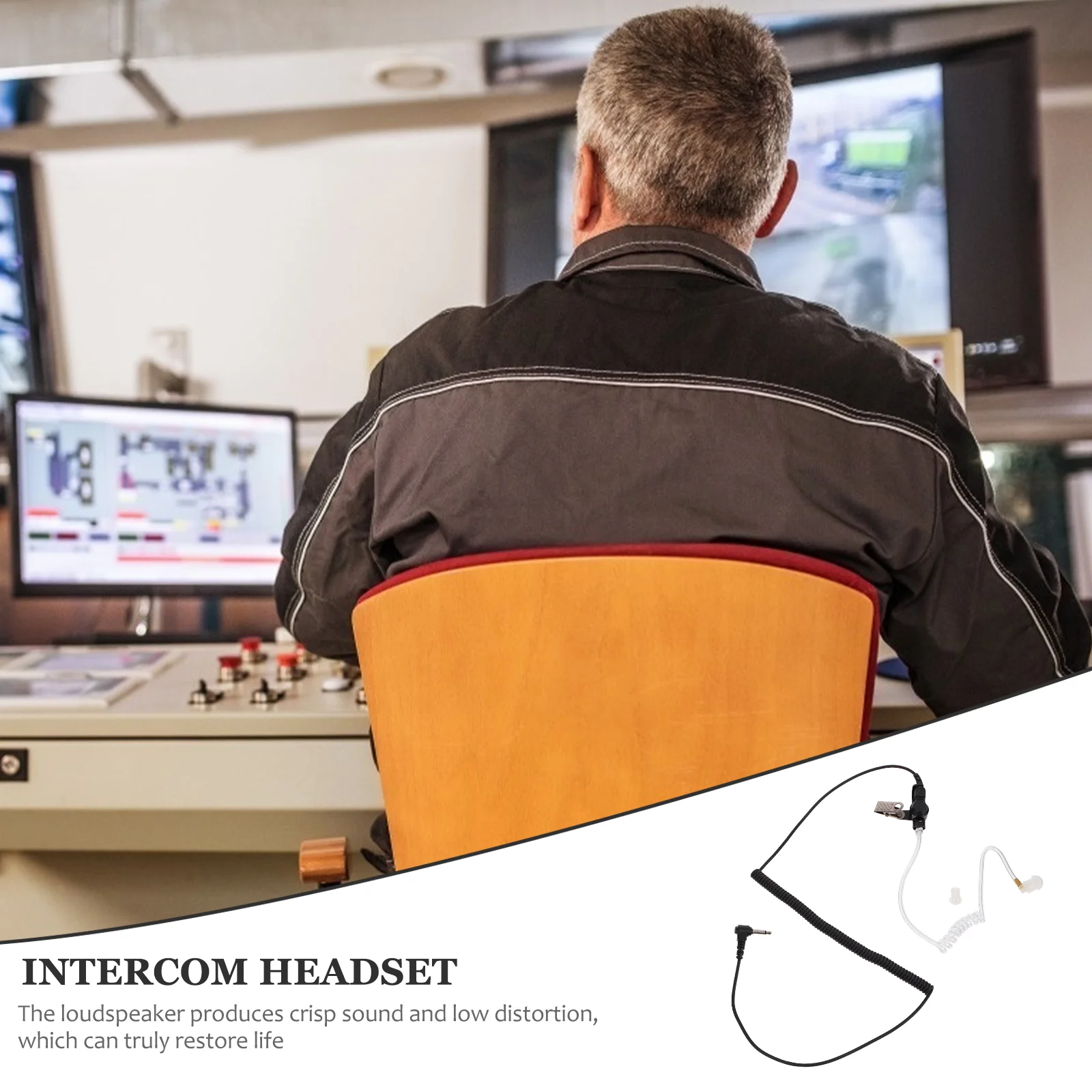 Tube Acoustic Earpiece Walkie Talkie Headset Earphones Replacementsclear Coiled Tubes Wired Coil Single Listening Portable