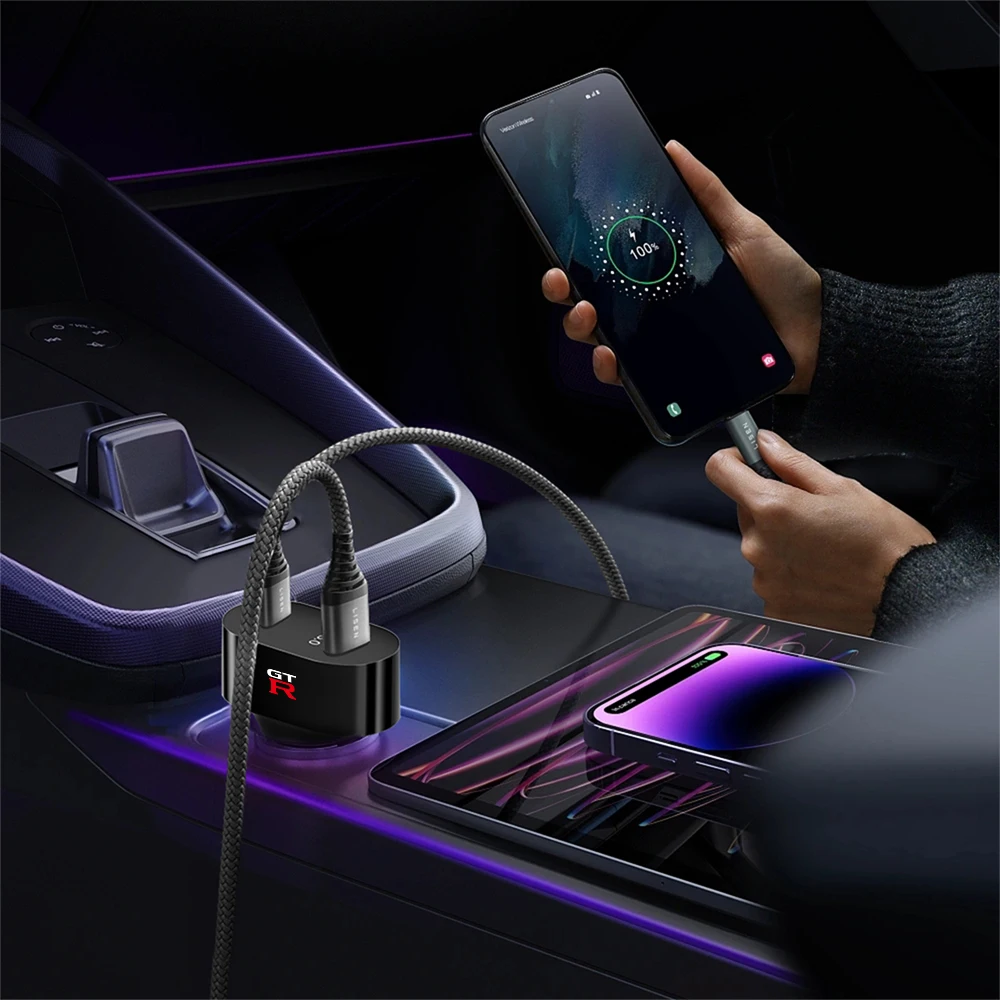 QC3.0 USB-адаптер Автомобильное зарядное устройство для телефона Двухпортовое