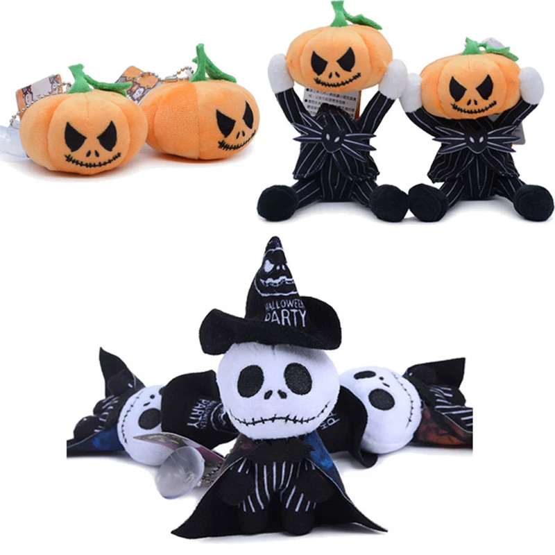 

The Nightmare Before Christmas Plush Toy Jack Skellington Pumpkin Plush Keychains Small Pendant Girls Christmas Gift