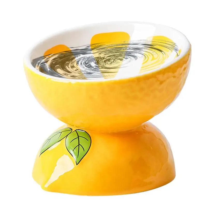 

Cat Bowl Anti Vomiting Ceramic Slanted Cat Dish Fruit Design Elevated Pet Feeder Bowl Pet Supplies Slanted Food Water Bowls