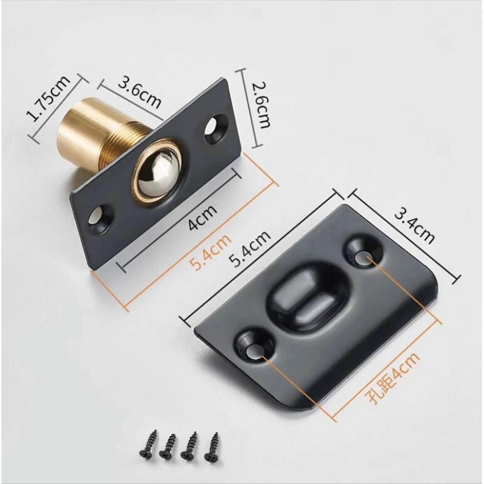 Шаровой фиксатор черная безопасная универсальная дверная фурнитура для