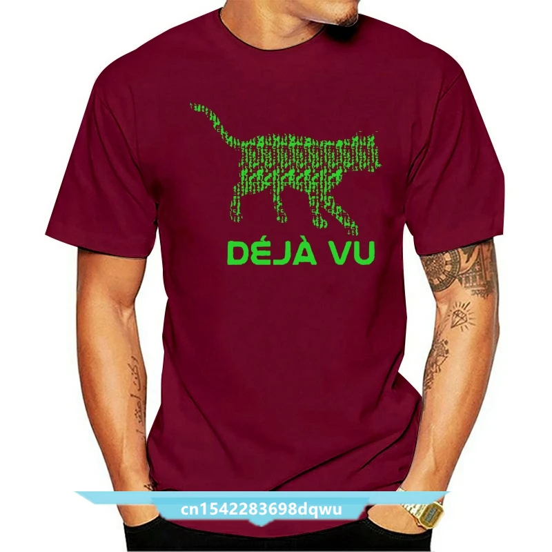 

The Matrix Trilogy Deja Vu Cat Movie T-Shirt Men T Shirt