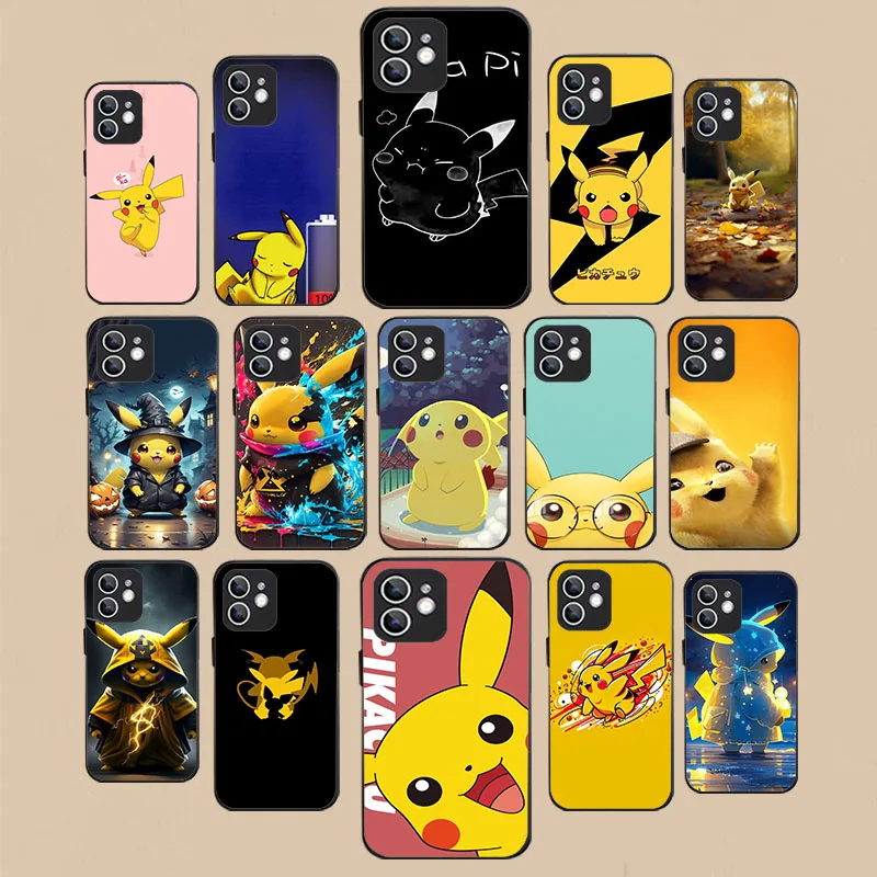 WAA-25 Pokemon Pikachu Black Flexible TPU Case For Xiaomi Poco C40 65 F1 3 5 6 M3 4 X3 Pro