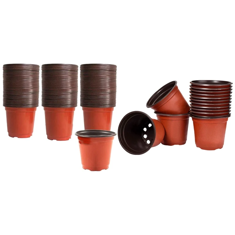 

150Pcs 10X9cm Plant Nursery Nursery Pots & 50 Pcs 18Cm X 16Cm Seedlings Nursery Supplies Planter Pot