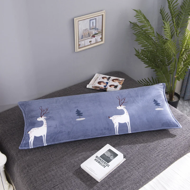 

Fashion Printing Flannel Long Pillow Case Soft Skin-friendly Bedding Pillow Cover Large Size 120/150/180cm Body Pillowcase