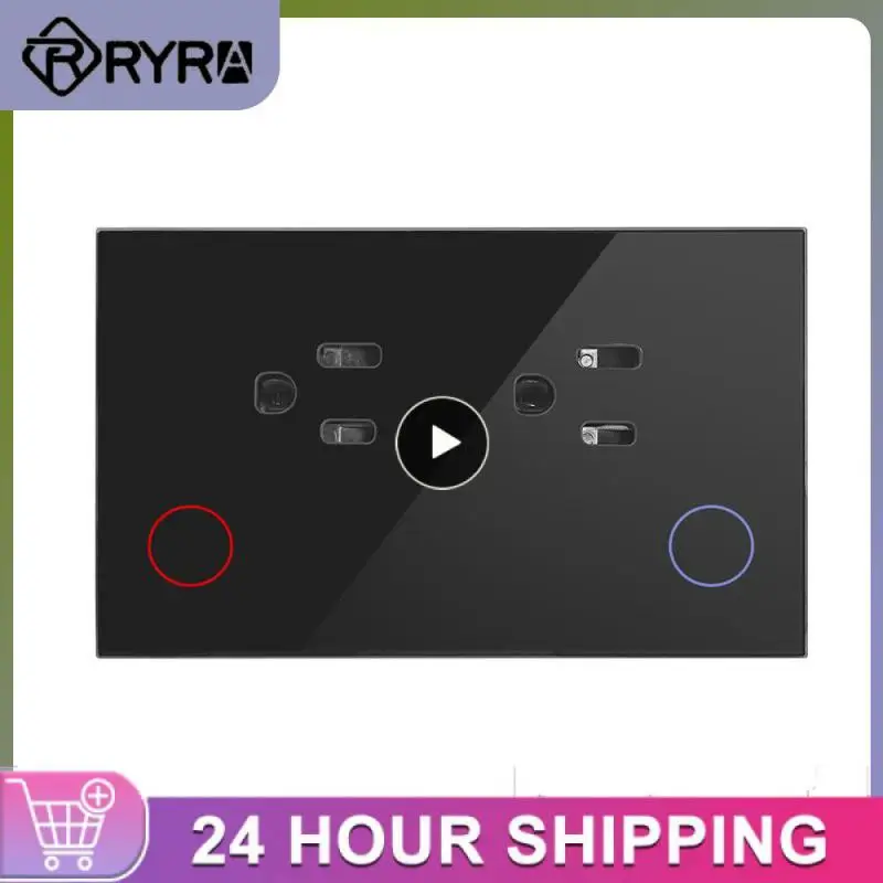 

2/4/6PCS Stylish Design Application Settings Button High Quality 15a Plug Energy Saving Easy To Use Glass Panel Plug