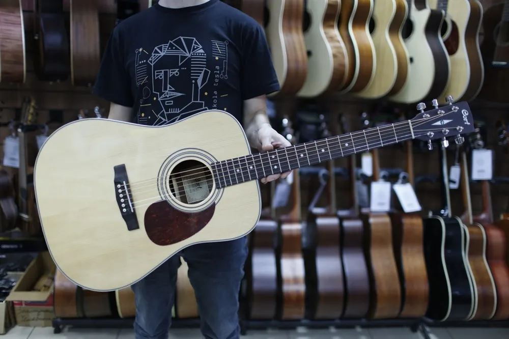 Acoustic guitar Cort earth70-nt metal string acoustic Western Dreadnought array | Folk Guitar