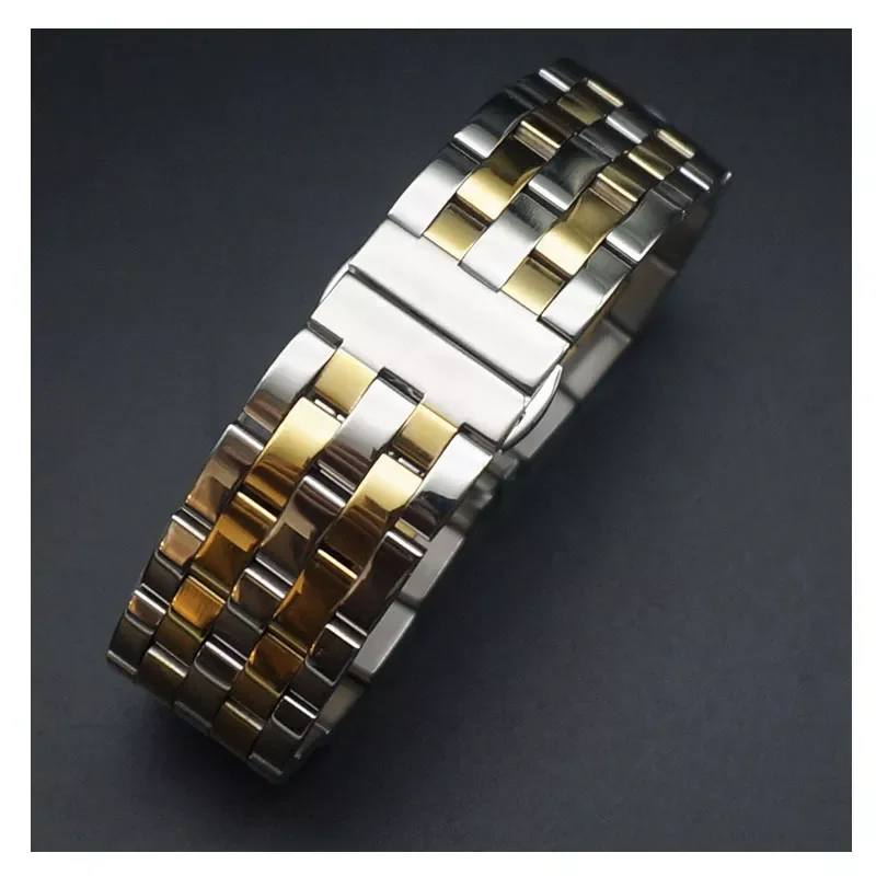 24mm 23m 22mm 21mm 20mm 19mm 18mm 16mm 14mm 12mm Metal Watch Band Premium Solid Stainless Steel Watch Bracelet Straps Curved End
