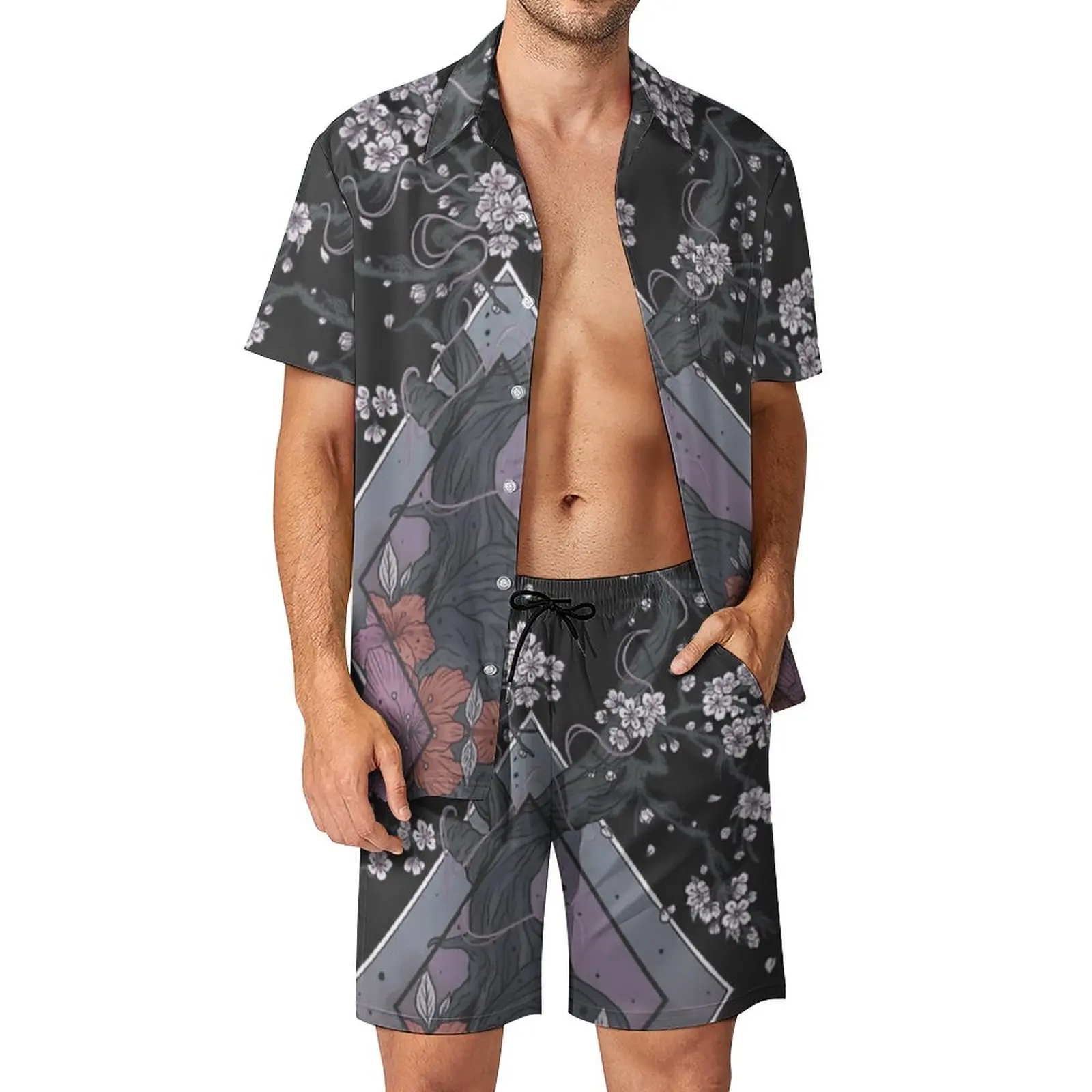

Magical Bonsai Men's Beach Suit Funny 2 Pieces Pantdress High Quality Going Out USA Size